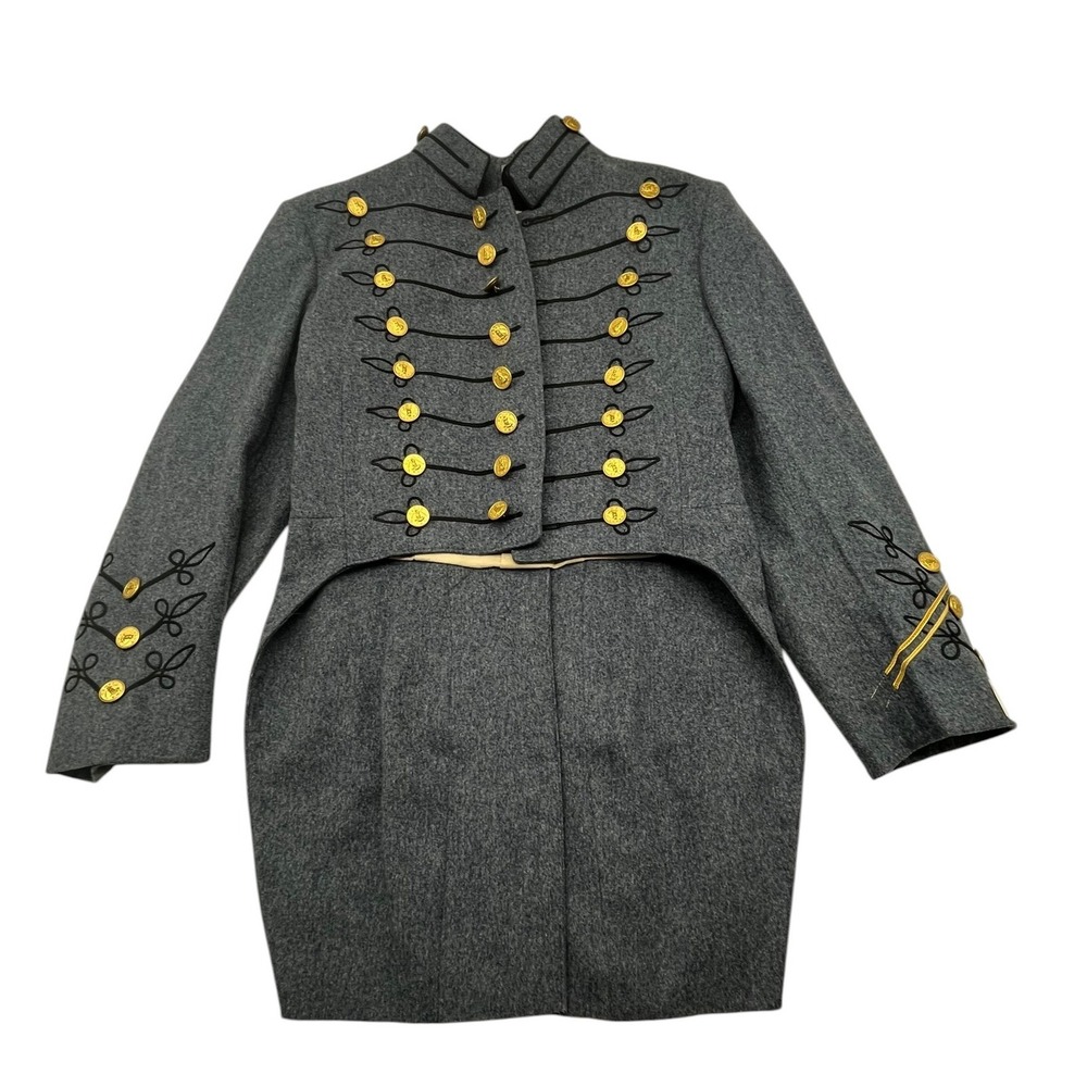 Vintage VMI Cadet Full Dress Coatee Wool Jacket Thorngate Uniform Gold Buttons